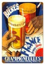 Vintage-Retro Beers of France Metal-Tin Sign