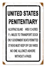 Vintage-Retro Alcatraz Metal-Tin Sign