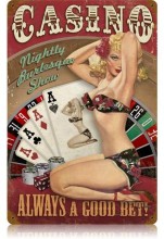 Vintage-Retro Casino Pinup Metal-Tin Sign