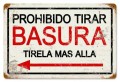 Vintage-Retro Prohibido Basura Metal-Tin Sign