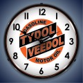 Vintage-Retro  Tydol Veedol Lighted Wall Clock