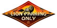 Vintage-Retro Lion Parking Diamond Metal-Tin Sign