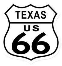 Vintage-Retro Route 66 Texas Shield Metal-Tin Sign