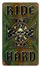 Vintage-Retro Ride Hard Metal-Tin Sign 2