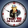 Vintage-Retro  Uncle Sam Lighted Wall Clock