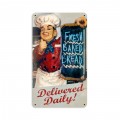 Retro Fresh Bread Metal Sign  8 x 14 Inches