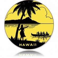 Vintage-Retro Hawaii Round Round Metal-Tin Sign