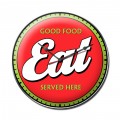 Retro Eat Metal  Wall Clock  14 x 14 Inches