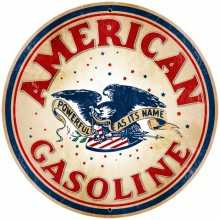 Vintage-Retro American Gasoline Tin-Metal Sign LARGE