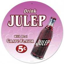 Vintage-Retro Drink Julip Round Metal-Tin Sign