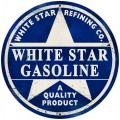 Vintage White Star Gasoline Giant Metal Sign