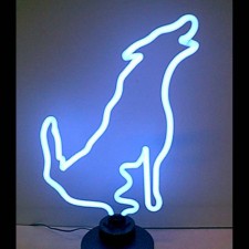 Retro WOLF NEON SCULPTURE  11 W  x 13 H x 6 D