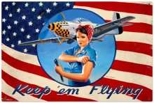 Vintage-Retro Keep Em Flying Metal-Tin Sign
