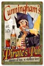 Vintage-Retro Pirates Pub Metal-Tin Sign - Personalized