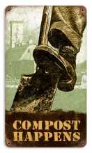 Vintage-Retro Compost Happens Metal-Tin Sign