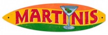 Vintage-Retro Martinis Surfboard Metal-Tin Sign