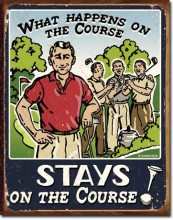 Retro Golf Course - What Happens Tin Sign