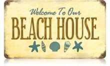 Vintage-Retro Beach House Metal-Tin Sign