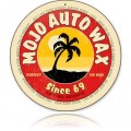 Vintage-Retro Mojo Auto Wax Round Metal-Tin Sign