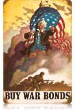 Vintage-Retro Uncle Sames Buy War Bonds Metal-Tin Sign