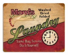 Vintage-Retro Mom's Laundry Metal-Tin Sign