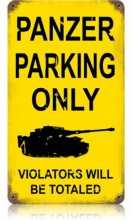 Vintage-Retro Panzer Parking Metal-Tin Sign