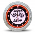 Retro Speed Shop Neon Clock