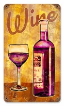 Vintage-Retro Wine Glass Metal-Tin Sign