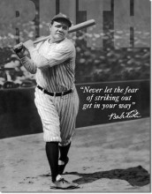 Vintage Babe Ruth - No Fear Tin Sign