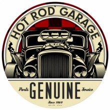 Retro Genuine Hot Rod Metal Sign