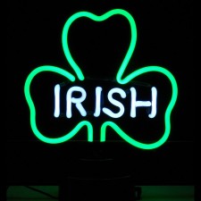Retro IRISH SHAMROCK NEON SCULPTURE  11 W  x 13 H x 6 D