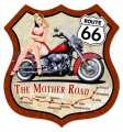 Vintage-Retro Route 66 Pinup Shield Metal-Tin Sign 3