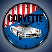 Vintage-Retro  1958 Corvette Lighted Wall Clock