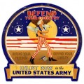 Vintage-Retro Defend Your Country Round Banner Metal-Tin Sign