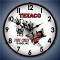 Vintage-Retro  Texaco Fire Chief Pups Lighted Wall Clock
