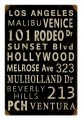 Vintage Metal Sign LA Towns 12 x 18 Inches