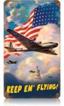 Vintage-Retro B15 US Flag Metal-Tin Sign