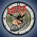 Vintage-Retro  Lady Luck Lighted Wall Clock