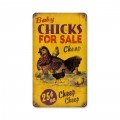 Retro Chicks for Sale Tin Sign 8 x 14 Inches