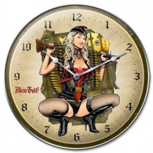 Vintage-Retro Gunner Girl Wall Clock