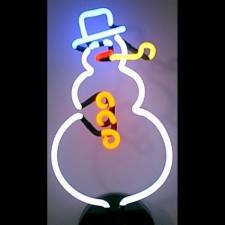 Retro SNOWMAN CHRISTMAS NEON SCULPTURE  9 W  x 14 H x 6 D