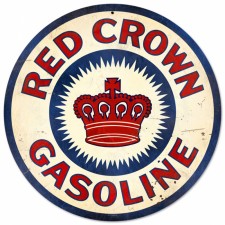 Vintage-Retro Red Crown Gasoline Metal-Tin Sign
