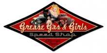 Vintage-Retro Grease Gas Girls Diamond Metal-Tin Sign