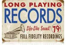 Vintage-Retro Records Metal-Tin Sign