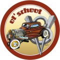 Vintage-Retro Ol' School Round Metal-Tin Sign