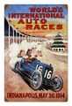 Retro Worlds Races Metal Sign 12 x 18 Inches