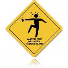 Vintage-Retro Drunken Pedestrians Metal-Tin Sign