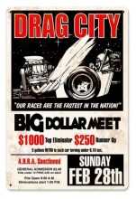 Vintage-Retro Drag City Metal-Tin Sign