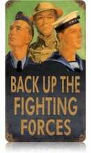 Vintage-Retro Back up Forces Metal-Tin Sign