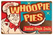 Retro Whoppie Pies Tin Sign 24 x 16  Inches